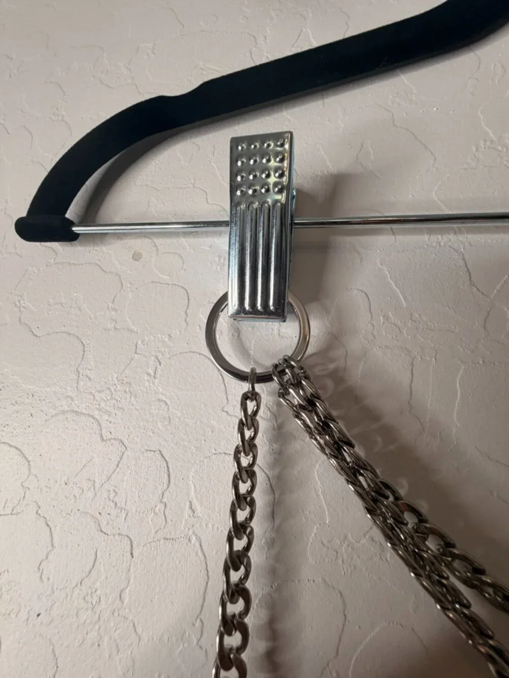 Silver Antthony Triple Row Curblink Chain Belt | Adjustable Statement Belt